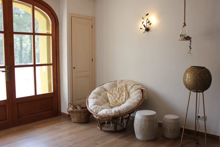 A quiet corner inside the retreat house